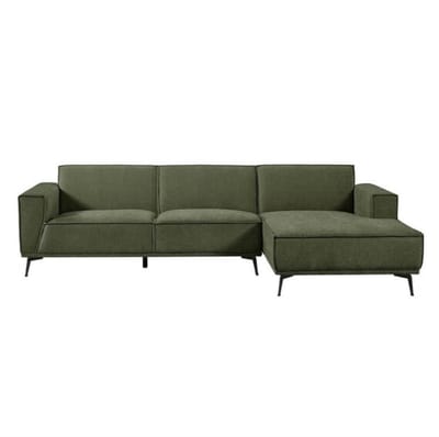 Tower Living Chaise Longue Bank Leeds - Groen Stof - Rechts - 280x156x81cm