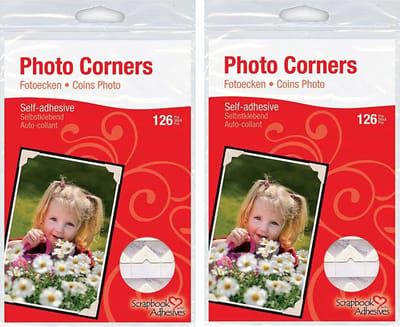 Fotohoekjes zelfklevend - 216x - wit - 10 x 10 mm - foto album plakkers/stickers