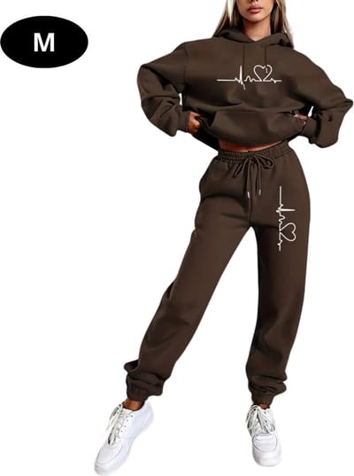 Livano Joggingpak Dames - Huispak - Volwassenen - Trainingspak - Comfortabel - Jogging Pak - Joggingsbroek - Koffie - M