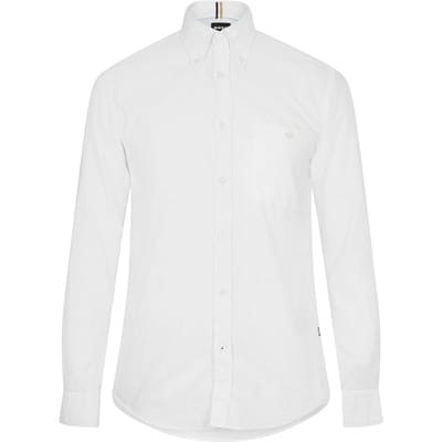 Boss Effen Oxford-overhemd met knoopsluiting voor heren (Wit)