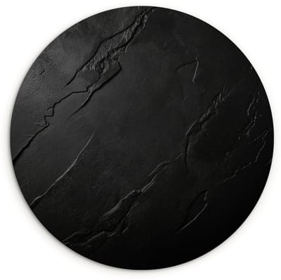 WallCircle® Wandcirkel 120x120 cm - Muurcirkel Zwart - Steen - Beton - Muurdecoratie woonkamer - Wanddecoratie slaapkamer - Kamer decoratie accessoires - Ronde schilderijen XXL