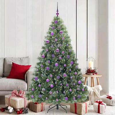 vidaXL - Kunstkerstboom - met - 300 - LED - met - standaard - Groen - 180 - cm - PE - en - PVC