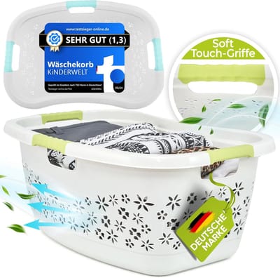 Ergonomische Wasmand 50 Liter met Soft-Touch Handgrepen en Luchtcirculatie