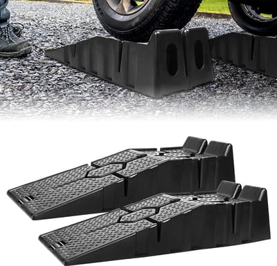 Oprijplaat Set voor Zwaar Gebruik - Kunststof Oprijplaten tot 2500kg Draagvermogen (90x31x22,5cm)