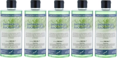 Douchegel Eucalyptus 500 ml - met klepdop - set van 5 stuks - Showergel