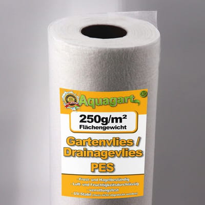40m² Geotextielvlies, tuinvlies, onkruidbestrijdingsvlies, vijvervlies, 250g, 1,6m