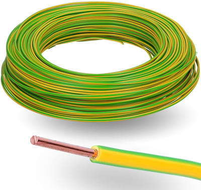 Enkelvoudige Installatiekabel - Aardingsdraad PVC - Machines Lampen Bedraden - Vlamvertragende Isolatie - 10 Meter 25 mm² - Groen Geel