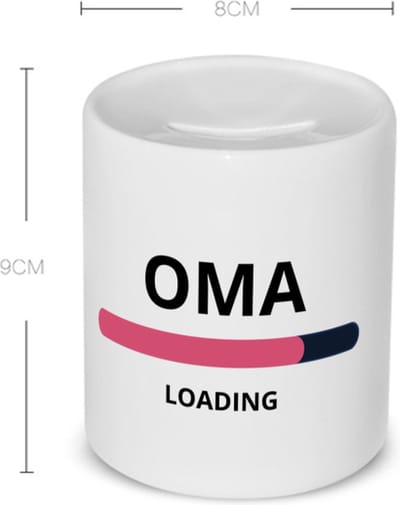 Akyol - oma loading Spaarpot - Oma - ochtendkoffie laden - verjaardagscadeau - verjaardag - cadeau - cadeautje voor oma - oma artikelen - kado - geschenk - gift - 350 ML inhoud