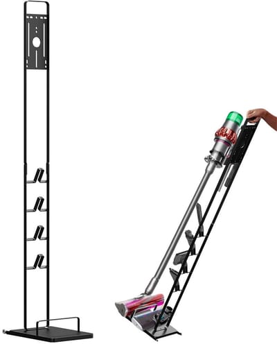 Velmio Stofzuigerhouder - Opberg Rek - Rek Voor Draadloze Stofzuiger - Geschikt voor Dyson - Steelstofzuiger - Schoonmaakaccessoires - Zwart