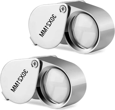 Vouwbare Pocket Loep 30x - Set van 2 voor Edelstenen, Diamanten, Planten en Munten