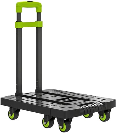 Opvouwbare Steekwagen - met Verstelbare Handgreep - 200 KG Draagvermogen - Plateauwagen - Inklapbare Transportwagen - Steekkar - Stevig, Licht en Opvouwbaar - Transportkar - Groen