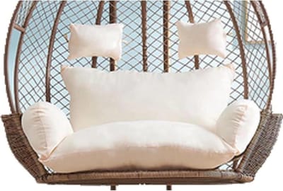 Dubbele stoelkussens - Hangstoel kussens - Buiten ontspannen - Traagschuim vulling - 150 x 110 cm - Wit