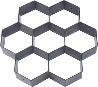 Betonmal Stapsteen - Pad Maker - Terras Aanleggen - Herbruikbaar Zeshoekig - 30 x 30 cm - Zwart