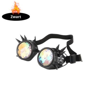 Livano - Festival Bril - Rave - Space - Techno - Freaky Glasses - Heren - Dames - Zonnebril - Zwart