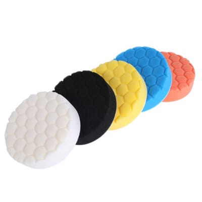 5 autopolijstsponzen, polijstpads, autospons polijstpads, accuschroevendraaier polijstpads, polijstmachine, boormachine polijsten, slijpen en waxen.