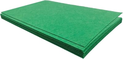 Stijf Vilt Platen 1 mm - 11 Stuks 17,78 x 28,7 cm - Groen - Vilt voor Knutselen en Naaien