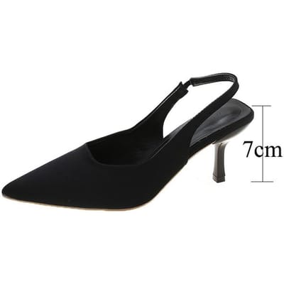 Jmprs Vrouwen Eenvoudige Blauwe Slingback Pumps Zomer Elegant Puntige Neus Hoge Hakken Schoenen Vrouw Effen Dunne Hak Sandalen Voor Vrouwen 40 zwart