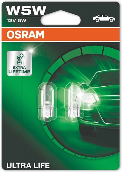 Osram Ultra Life Halogeen lampen - T10 - 12V/5W - set à 2 stuks