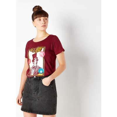 Willy Wonka & The Chocolate Factory Retro Cover Women's T-Shirt - Bordeaux - S