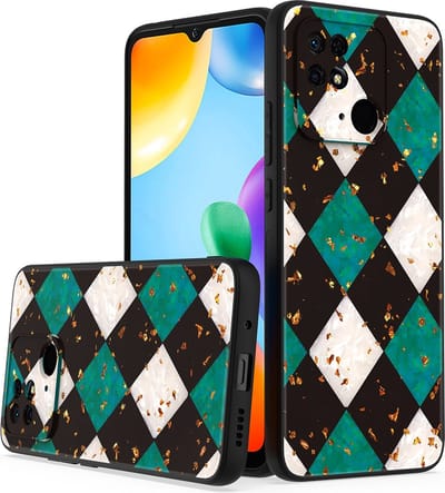 Silicone Hoesje Print - Backcover - Geschikt voor Xiaomi Redmi 10c - Marmer Groen