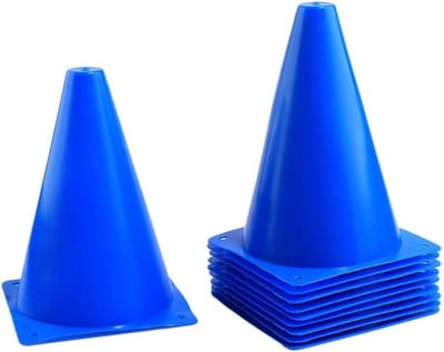 Trainingskegels - Markeer Kegels - Sport Training - Duurzaam Zacht Plastic - 18 cm Hoog - Blauw