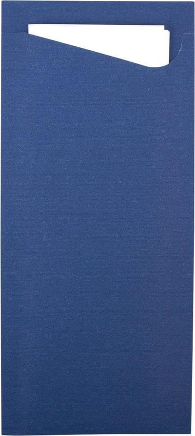 Servetten met Bestek Zakjes Doos 100 Stuks Donkerblauw Servet Wit Bestekzakjes met servetten
