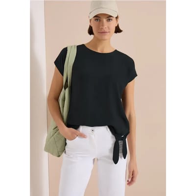 Blouse met ronde hals en knoopdetail