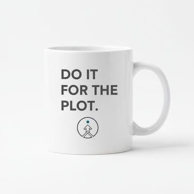 Motiverende Tekst Koffiemok 330 ml – “Do It for the Plot” Minimalistische Keramische Mok