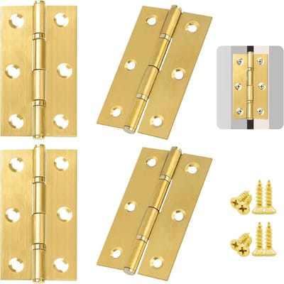 Zware RVS Scharnieren 70 x 40 x 1.3 mm - 4 Stuks met 36 Schroeven voor Kastdeuren, Meubels en Vensters