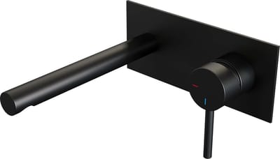 Brauer Black Edition inbouw wastafelmengkraan met rechte uitloop en afdekplaat model A1 mat zwart