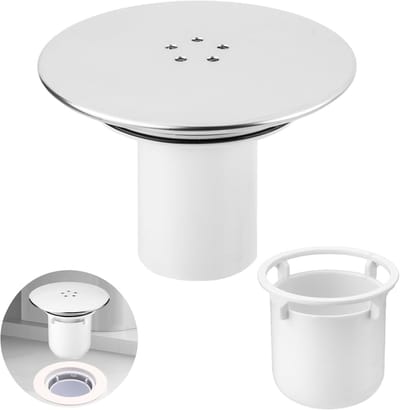Duchaflas Deksel voor Doucheputje, 90mm/115mm Afvoerafdekking, Haarvanger en Waterdichte Bescherming voor Douche en Badkamer