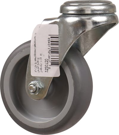 Zwenkwiel 75mm Gegalvaniseerd Rubber Grijs Boutgat en Glijlager - 60 Kg - 1520730