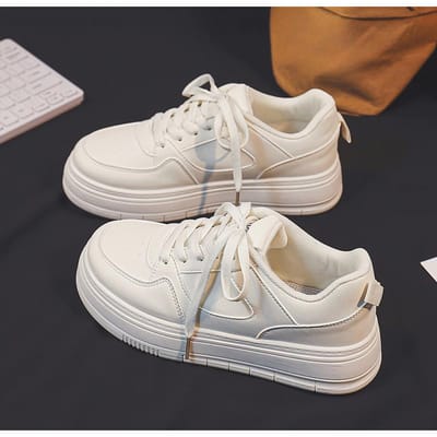 Platform Dames Schoenen Veelzijdige Student Kleine Witte Schoenen Nieuwe Lente Hoge Waarde Platform Casual Board Schoenen 40 wit