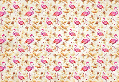 Fotobehang Flamingos Bird Pattern | XL - 208cm x 146cm | 130g/m2 Vlies