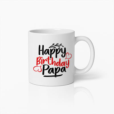 Happy Birthday Papa Koffiemok 330ml – Speciale Verjaardagsbeker voor Vader – Hartverwarmend Cadeau voor Papa’s