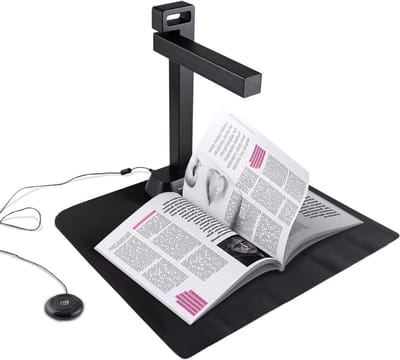Quvo® Smart Boekenscanner - Documentenscanner via USB – Scanner – Document Camera - Zwart - 12cm x 9cm x 40cm