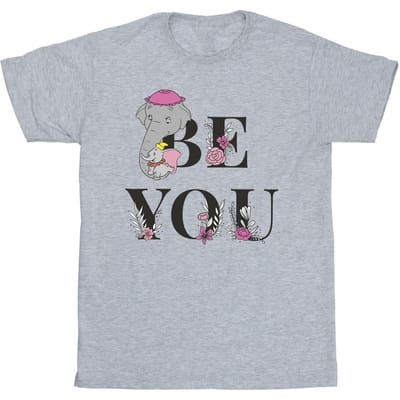 Disney Meisjes Dumbo Be You Katoenen T-Shirt (Sportgrijs)