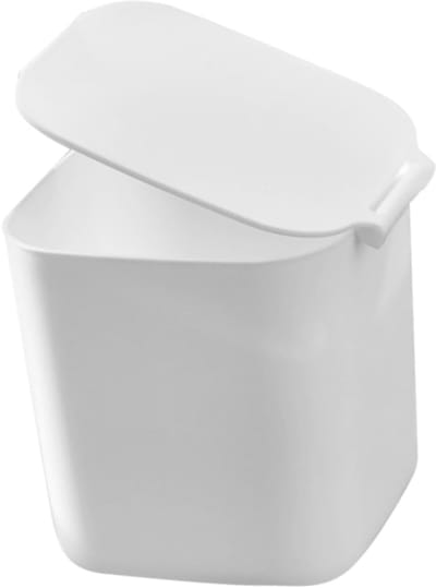 Bureau Vuilnisbak - Kleine Prullenbak - Thuis Kantoor - Met Deksel - 12.5 x 12 x 11.5 cm - Wit