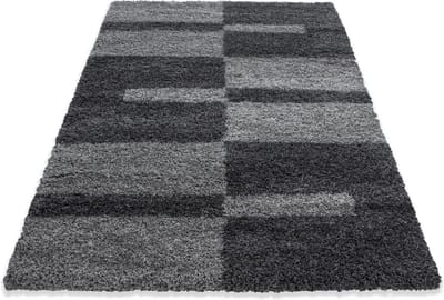 Extra hoogpolig en modern vloerkleed Gala - grijs - 100x200 cm