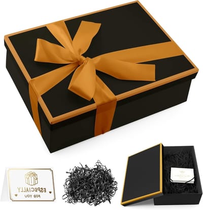 Cadeaubox met Deksel, Strikken, Wenskaarten en Raffia - Vouwbare Verpakking voor Valentijn, Kerst en Bruiloften