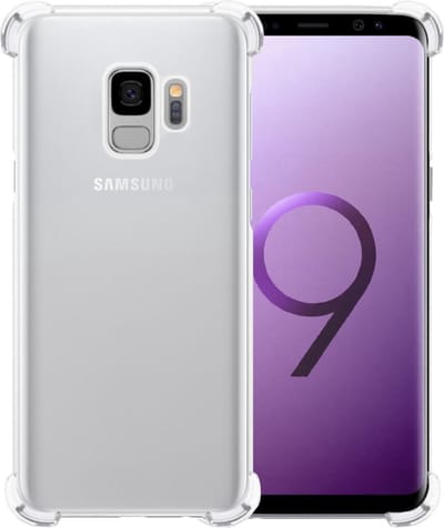 Hoesje - Geschikt voor Samsung Galaxy S9 - Sterk & Shockproof - Siliconen Case - Back Cover - Telefoon Hoes Shock Proof - Telefoonhoesjes - Transparant