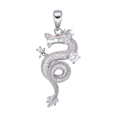 Juwelier Zwartevalk zilveren (gerhodineerd) draak hanger - 24.290