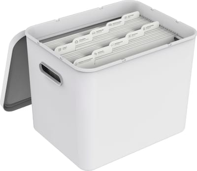 Rotho My Paper archiefdoos A4, documentenorganizer met inhangers, 40x29,2x29,8 CM, wit