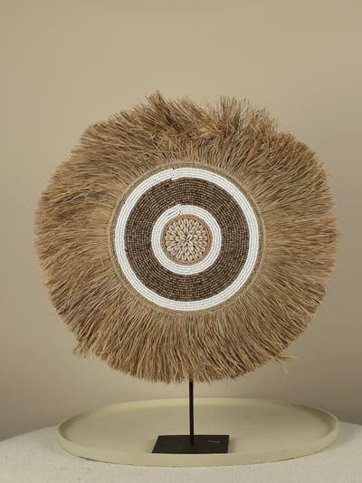 Raffia-en Kralen Decoratie op Standaard - Blake - 40CM