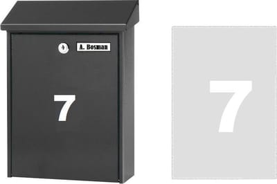 Huisnummer sticker 7 WIT (6cm hoog) / plakcijfer / cijfersticker
