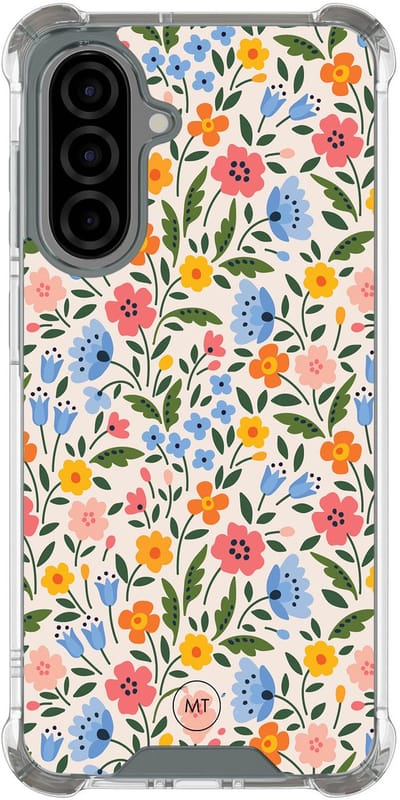 Hoesje (shockproof) geschikt voor Samsung Galaxy A36 - Romantische bloemen - Extra sterke case - TPU/polycarbonaat - Bloemen - Multi, Transparant