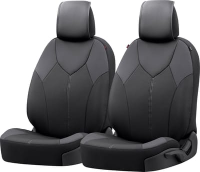 Walser Premium autozetelhoezen Portofino met rits - ZIPP-IT zetelhoezen - 2 zetelhoezen vooraan zwart/grijs