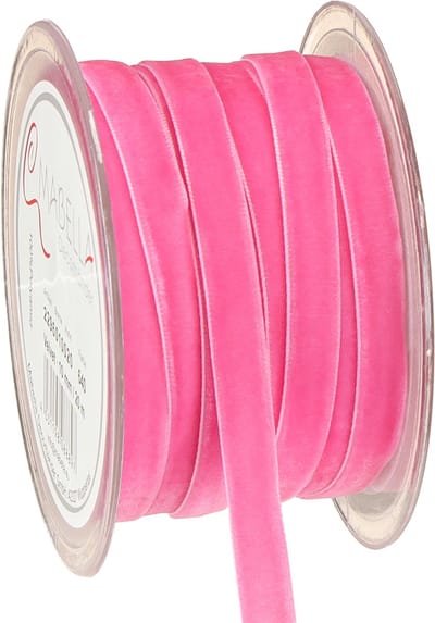 Fluwelen lint decoratief lint cadeaulint fluweel roze 10mm 20m