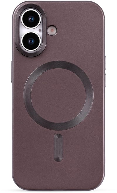 Casemania Hoesje Geschikt voor Apple iPhone 17 - Mauve - Matte Siliconen Back Cover - Geschikt voor MagSafe - Bruin