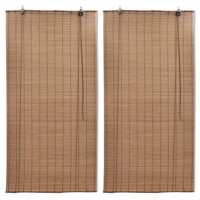 vidaXL - Rolgordijnen - 2 - st - 100x160 - cm - bamboe - bruin